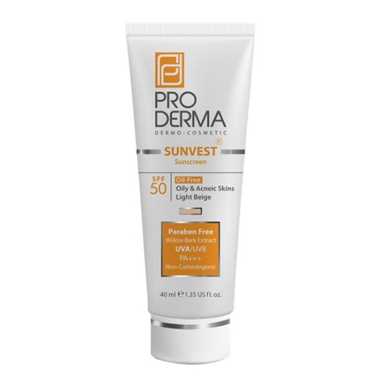 تصویر  کرم ضد آفتاب SPF50 فاقد چربی پرودرما - بژ روشن