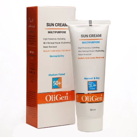تصویر  کرم ضد آفتاب چند منظوره SPF50 پوست خشک و معمولی الی ژن - بژ متوسط