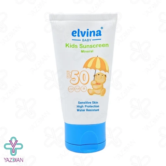 کرم ضد آفتاب کودکان مینرال SPF50 الوینا - بی رنگ 