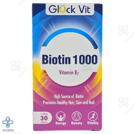 قرص بیوتین 1000 میکروگرم گلوک ویت - 30 عددی