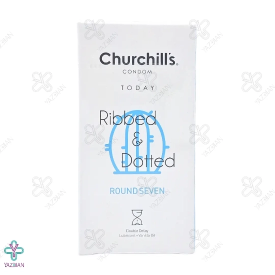  کاندوم خاردار شیاردار تاخیری مضاعف چرچیلز - 12 عددی
