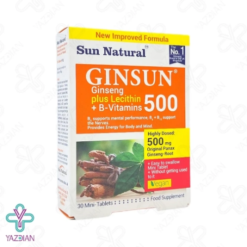 قرص تقویتی جینسان 500 سان نچرال حاوی جینسینگ - 30 عددی	