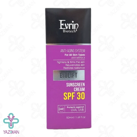 تصویر  کرم ضد آفتاب ضد چروک SPF30 بایولیفت اورین – بی رنگ
