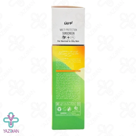 کرم ضد آفتاب SPF 50 پوست چرب اورین - بی رنگ