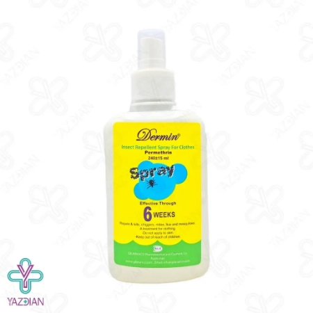 اسپری دافع حشرات البسه پرمترین درمین - 240 میلی لیتر
