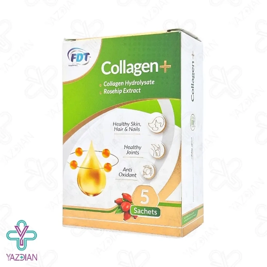 ساشه کلاژن پلاس تقویت پوست مو و ناخن فرنوش دارو طب - 5 عددی	