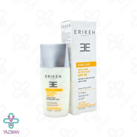 فلوئید ضد آفتاب و ضد جوش SPF50 فاقد چربی اریکه – بی رنگ