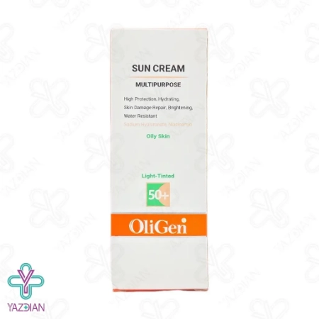 کرم ضد آفتاب SPF 50 پوست چرب الی ژن - بژ روشن	