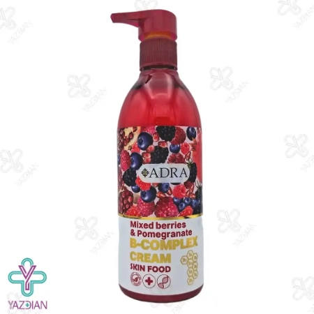 کرم مرطوب کننده پمپی ب کمپلکس آدرا حاوی تمشک و انار - 350 میلی لیتر