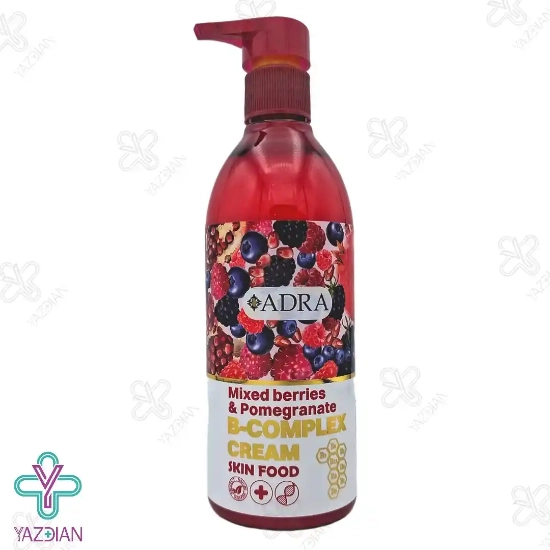 کرم مرطوب کننده پمپی ب کمپلکس آدرا حاوی تمشک و انار - 350 میلی لیتر