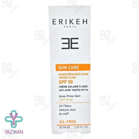 فلوئید ضد آفتاب و ضد جوش فاقد چربی SPF50 اریکه-بژ روشن - 50 میلی لیتر