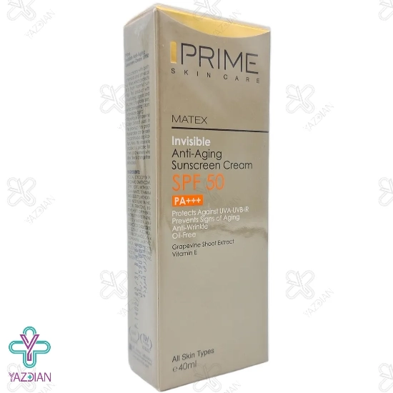 کرم ضد آفتاب جوان کننده SPF 50 فاقد چربی پریم - بی رنگ