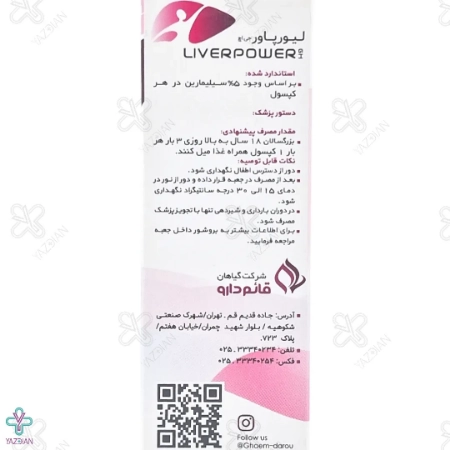  کپسول کبد لیور پاور قائم دارو - 30 عددی