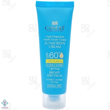 کرم ضد آفتاب رنگی SPF60 فاقد چربی سینره - بژ روشن