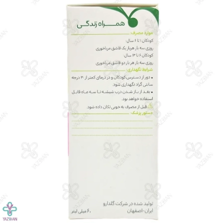 شربت ضدسرفه اطفال توسیان گل دارو - 60 میلی لیتر 