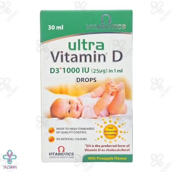  قطره خوراکی اولترا ویتامین د3 1000 ویتابیوتیکس - 30 میلی لیتر