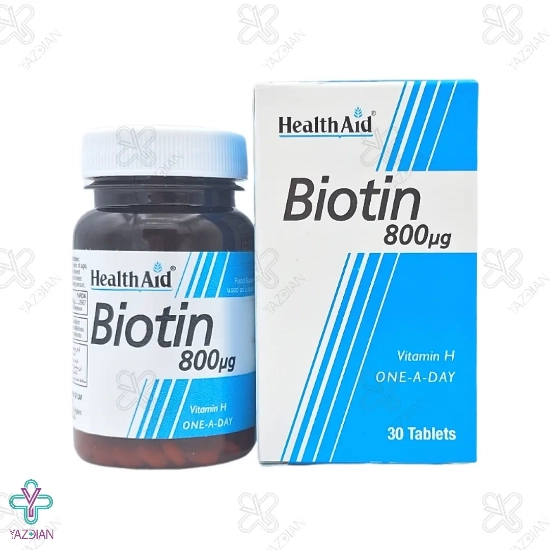 قرص بیوتین 800 میکروگرم هلث اید - 30 عددی