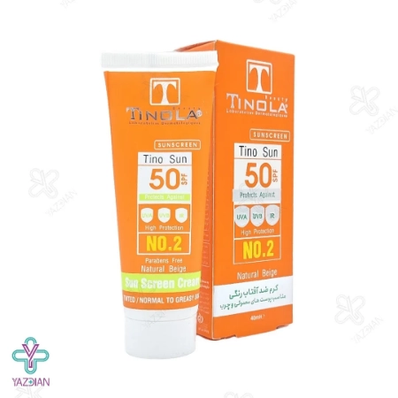 کرم ضد آفتاب SPF50 فاقد چربی تینولا - بژ طبیعی	