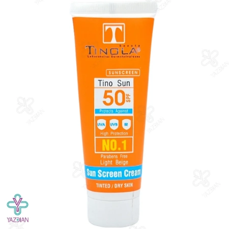 کرم ضد آفتاب SPF50 پوست خشک تینولا - بژ روشن	