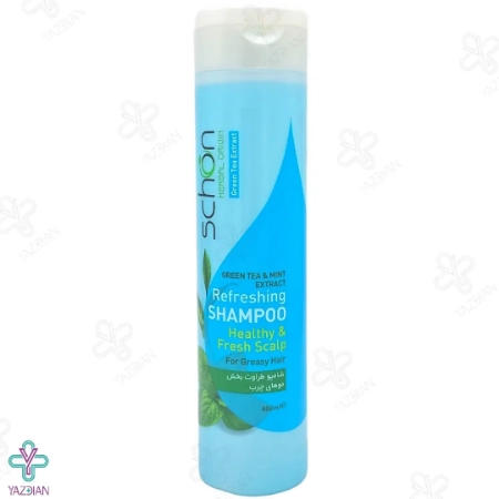 شامپو موهای چرب رفرشینگ چای سبز و نعنا شون - 400 میلی لیتر	