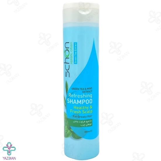شامپو موهای چرب رفرشینگ چای سبز و نعنا شون - 400 میلی لیتر	