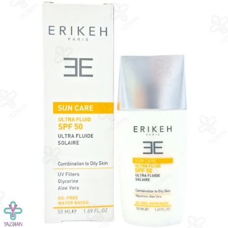 فلوئید ضد آفتاب SPF50 فاقد چربی اریکه - بی رنگ	