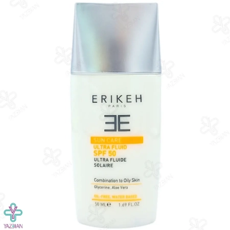 فلوئید ضد آفتاب SPF50 فاقد چربی اریکه - بی رنگ	