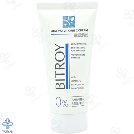 کرم روشن کننده آلفا هیدروکسی اسید 5 درصد ویتامین ث بیتروی - 50 میلی لیتر	