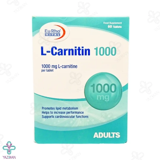 قرص ال کارنیتین 1000 میلی گرم یوروویتال - 60 عددی	