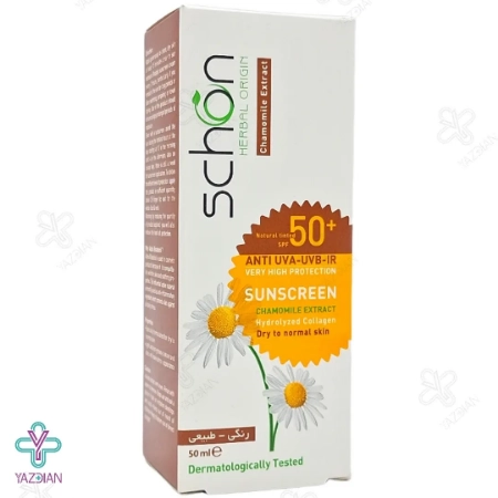 کرم ضد آفتاب SPF50 پوست خشک و معمولی شون - بژ طبیعی	
