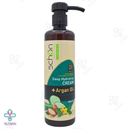 کرم مرطوب کننده دست وصورت پمپی شون حاوی آلوئه ورا و خیار - 300 میلی لیتر	