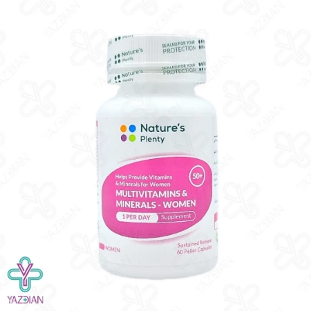 کپسول مولتی ویتامین مینرال بانوان بالای 50 سال نیچرز پلنتی - 60 عددی	