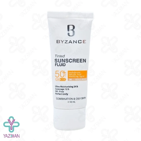 فلوئید ضد آفتاب SPF50 پوست چرب بیزانس – بژ طلایی