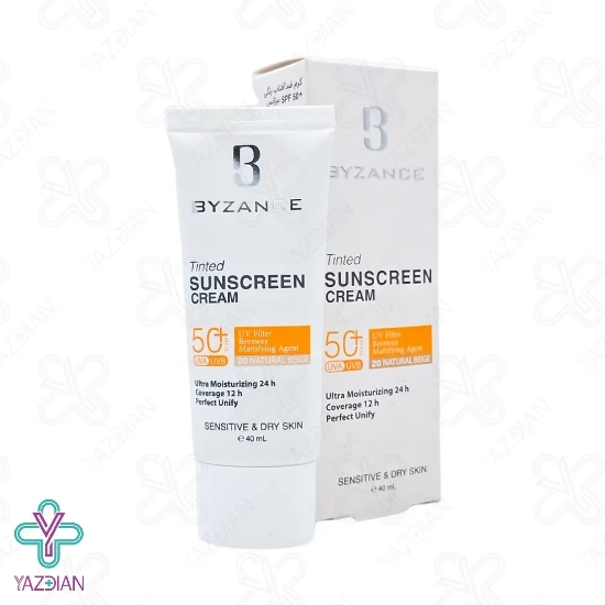 کرم ضد آفتاب SPF50 پوست خشک بیزانس – بژ طبیعی	