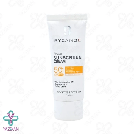 کرم ضد آفتاب SPF 50 پوست خشک بیزانس – بژ روشن	