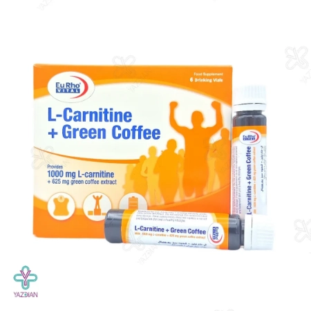 ویال خوراکی کاهش وزن ال کارنیتین و گرین کافی یوروویتال - 6 عددی 