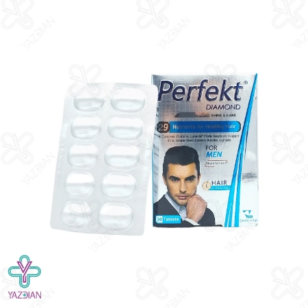 قرص تقویت مو آقایان پرفکت دایموند ویتان - 30 عددی	