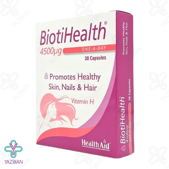 کپسول بیوتین بیوتی هلث 4500 میکروگرم هلث اید – 30 عددی	
