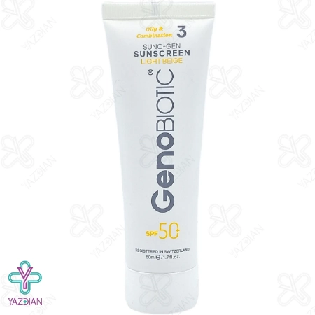 کرم ضد آفتاب فاقد چربی SPF50 ژنوبایوتیک - بژ روشن	