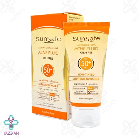 فلوئید ضد آفتاب فاقد چربی آکنئیک SPF 50 سان سیف - بی رنگ