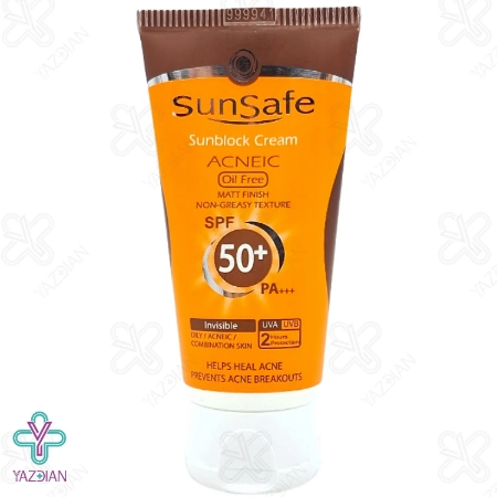 کرم ضد آفتاب SPF 50 فاقد چربی سان سیف - بی رنگ	