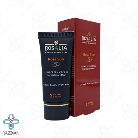 کرم ضد آفتاب SPF 50 فاقد چربی رزالیا - بژ طبیعی