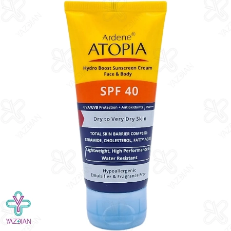 کرم ضد آفتاب SPF 40 آتوپیا آردن مناسب پوست خشک و خیلی خشک - بی رنگ	