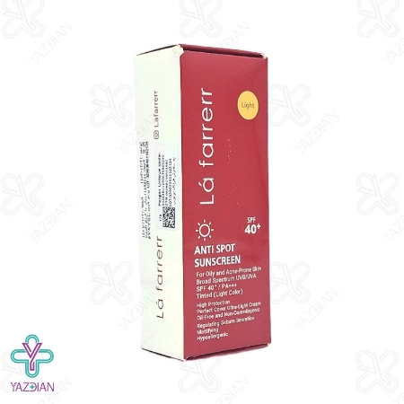 کرم ضد آفتاب و ضد لک SPF 40 پوست چرب لافارر - بژ روشن	