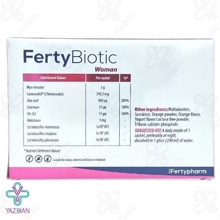 پودر فرتی بیوتیک وومن تقویت باروری بانوان فرتی فارم - 30 عددی	