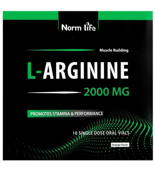 تصویر  ویال خوراکی ال آرژنین 2000 نورم لایف – 10 عددی