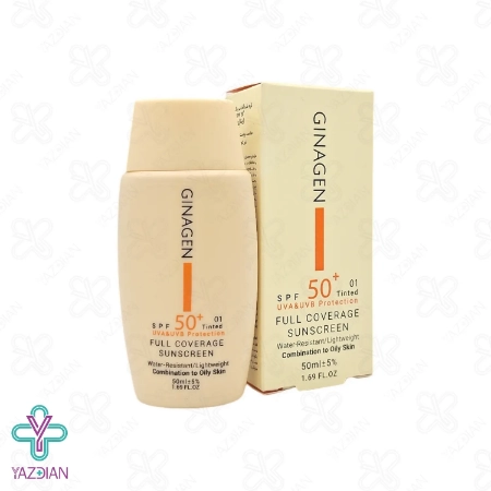 کرم ضد آفتاب SPF 50 پوست چرب ژیناژن - رنگی 01	