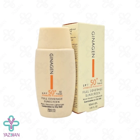 کرم ضد آفتاب SPF 50 پوست چرب ژیناژن - رنگی 02	