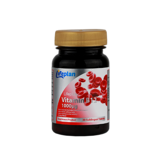 قرص زیر زبانی ب12 1000 میکروگرم لایف پلن - 30 عددی