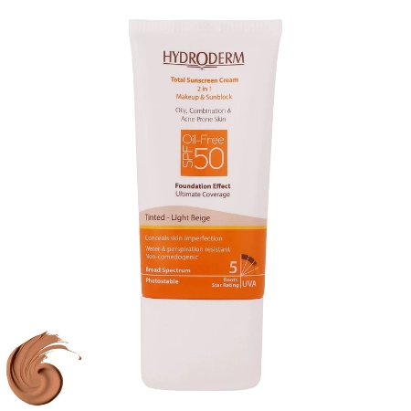 تصویر  کرم ضد آفتاب SPF 50 فاقد چربی هیدرودرم - بژ روشن